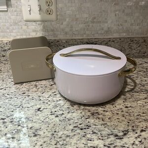 Lavender Caraway Pot with Gold Handles with lid and case limited edition pan